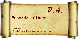 Psenkó Albert névjegykártya